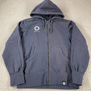 American Giant Hoodie Mens M Blue Full Zip Up Heavyweight Hoodie Jacket USA *